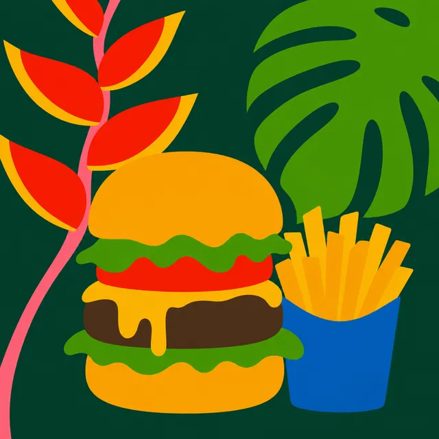 Ilustração da categoria Hamburgueria